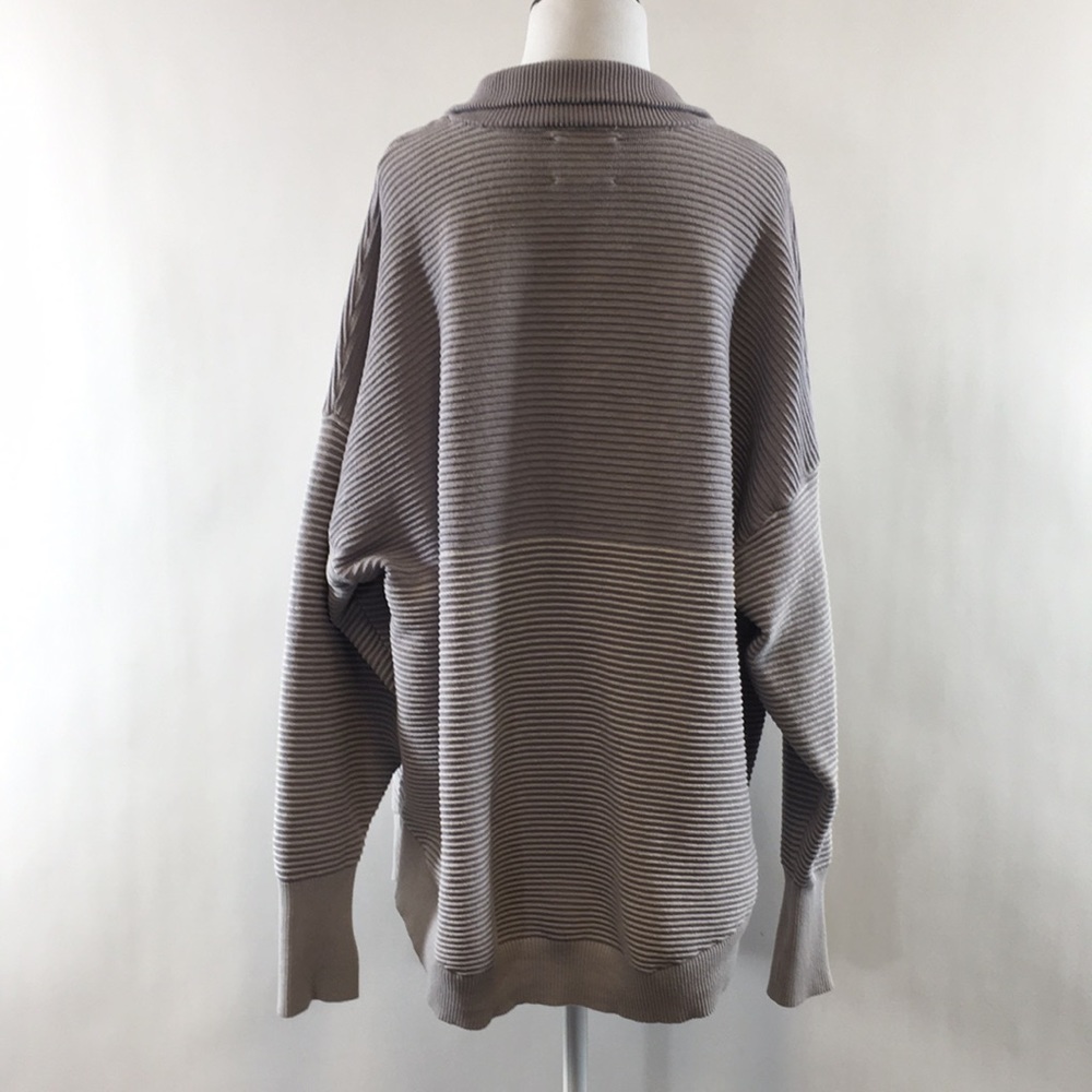 Offline By Aerie Purple Striped Quarter Zip Sweater Womens XXL Pullover - Picture 3 of 14